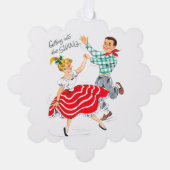 retro  Koppel bericht toevoegen Ornament Kaart (Voorkant)