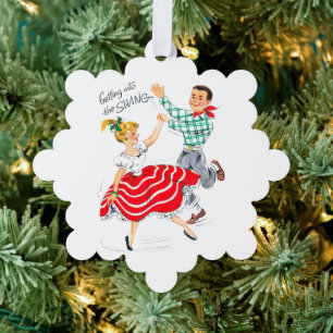 retro Koppel bericht toevoegen Ornament Kaart