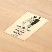 Retro Koppel Comic Wedding Save the Date Acryl Uitnodigingen (Laagn)