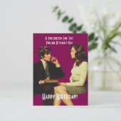 Retro Koppel Gefeliciteerd Verjaardag Briefkaart (Staand voorkant)