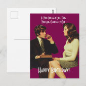 Retro Koppel Gefeliciteerd Verjaardag Briefkaart (Voorkant / Achterkant)
