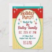 Retro Koppel Grappige Kerstvakantie Feest Uitnodig Kaart (Achterkant)