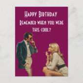 Retro Koppel Happy Birthday Grapje Briefkaart (Voorkant)
