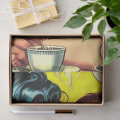 Retro koppel houdt van strips tissuepapier (Geschenk)