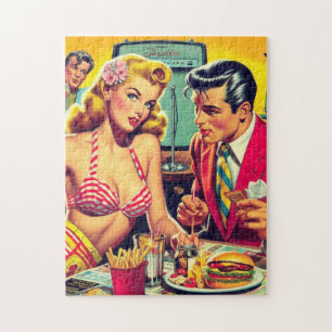 Retro koppel jaren 50 legpuzzel
