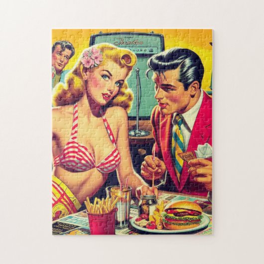 Retro koppel jaren 50 legpuzzel (Verticaal)