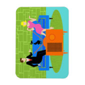 Retro Koppel met Cat Flexibele Magneet (Verticaal)