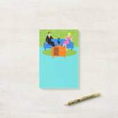 Retro Koppel met Cat Post-It Notities Post-it® Notes (Op bureau)