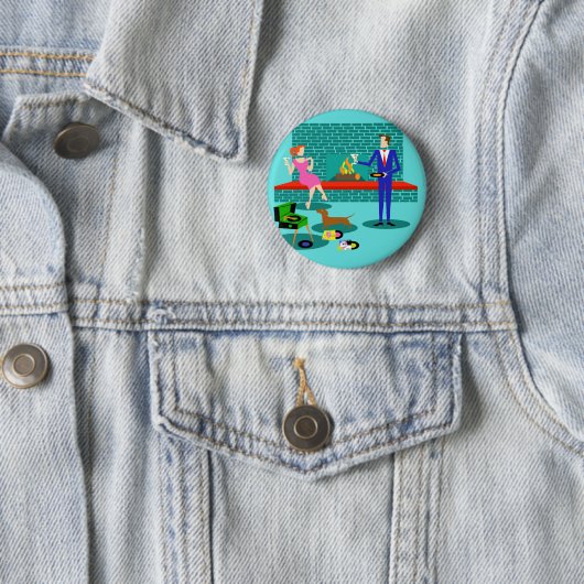 Retro Koppel met Dog Button (In situ)