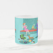 Retro Koppel met Dog Frosted Glass Mok (Voorkant rechts)
