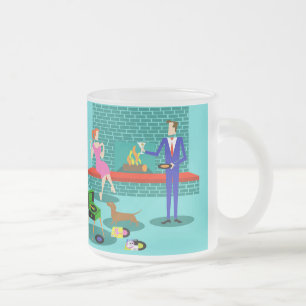 Retro Koppel met Dog Frosted Glass Mok