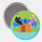 Retro Koppel met Kat Magnet (Voorkant / Achterkant)