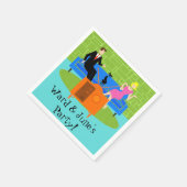  Retro Koppel met Kat Papier Servetten (Hoek)