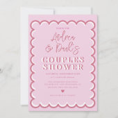 Retro koppels Douche Uitnodiging (Voorkant)