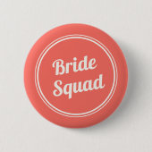 Retro Koraalrood Bruidsmeisjes Button (Voorkant)