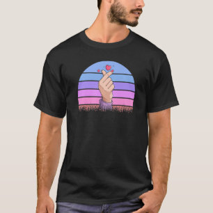 Retro Korean Heart Fingers K-Pop Heart Han T-shirt