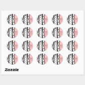 Retro korset lingerie bruiloft roze sticker (Vel)