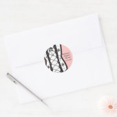 Retro korset lingerie bruiloft roze sticker (Envelop)