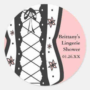 Retro korset lingerie bruiloft roze sticker