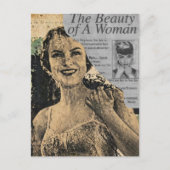 Retro korset vrouw collage briefkaart (Voorkant)