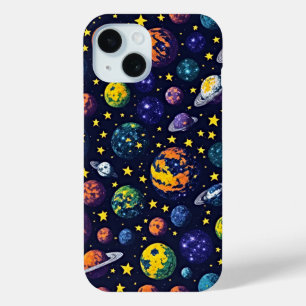 Retro Kosmische Bliss - Hemelse Harmonie iPhone 15 Case