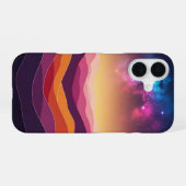 Retro Kosmische Heuvels iPhone 16 Hoesje (Achterkant horizontaal)