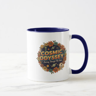 Retro Kosmische Odyssee Esthetische Bloemen - Vint Mok