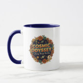 Retro Kosmische Odyssee Esthetische Bloemen - Vint Mok (Links)