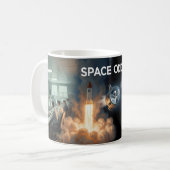 Retro Kosmische Reis Voorbij de Sterren Mok (Voorkant links)