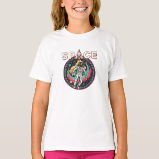 Retro Kosmische Ruimtevaarder Ruimte Kunst T-shirt