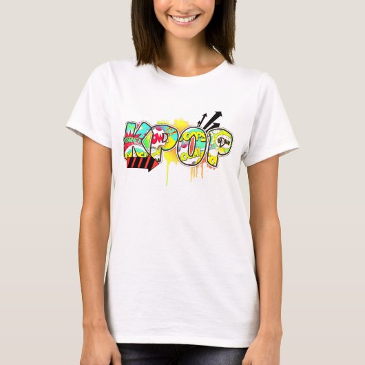Retro KPOP Geïnspireerd Pop Art Graffiti-Shirt T-shirt (Voorkant)