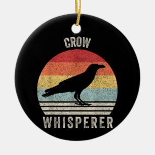 Retro Kraai Fluisteraar Grappige Vogelliefhebber K Keramisch Ornament
