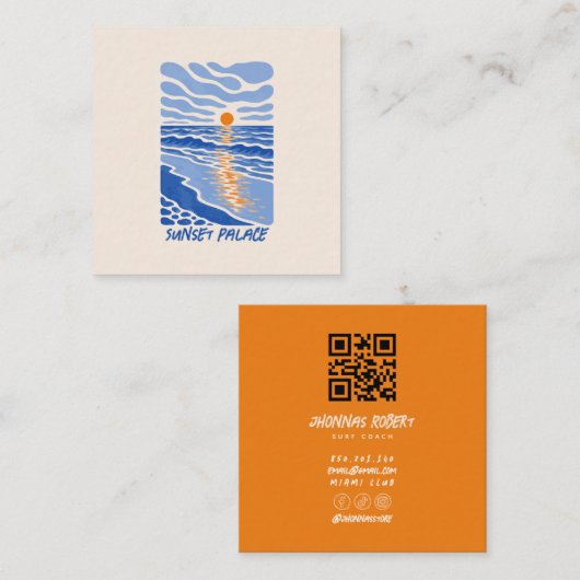 retro krabbel zee visitekaartjes (Voorkant / Achterkant)