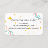 Retro krabbelgaren breinaald visitekaartje (Achterkant)