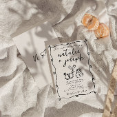 Retro krabbelhand getekend geschreven unieke bruil kaart