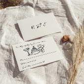 Retro krabbelhand getekend geschreven unieke bruil RSVP kaartje