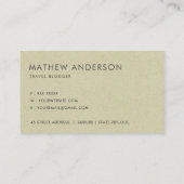 RETRO KRAFT BEIGE YELLOW  WERELDKAART VISITEKAARTJE (Achterkant)