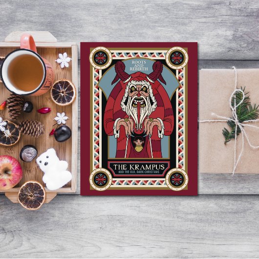 Retro Krampus & de oude, donkere kerst Feestdagen Kaart