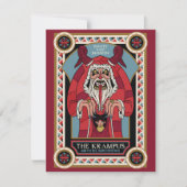 Retro  Krampus & de oude, donkere kerst Feestdagenkaart (Voorkant)