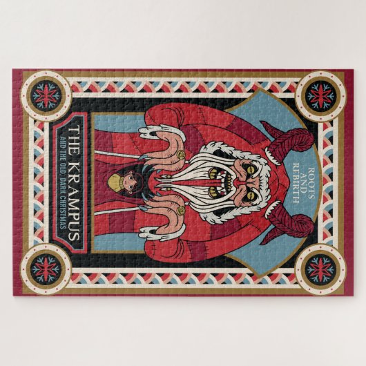 Retro Krampus & de oude, donkere kerst Legpuzzel (Horizontaal)