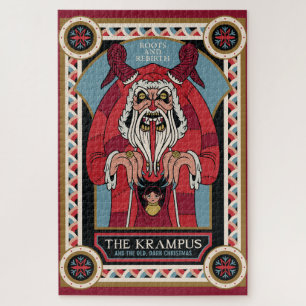 Retro  Krampus & de oude, donkere kerst Legpuzzel