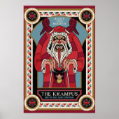 Retro  Krampus & de oude, donkere kerst Poster (Voorkant)