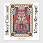 Retro Krampus & de oude, donkere kerst Sticker (Vel)