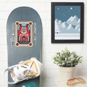 Retro Krampus & de oude, donkere kerst Sticker