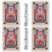 Retro Krampus & de oude, donkere kerst Sticker (Voorkant)