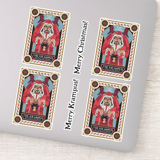 Retro Krampus & de oude, donkere kerst Sticker (Detail)