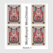 Retro Krampus & de oude, donkere kerst Sticker (Vel)