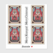 Retro Krampus & de oude, donkere kerst Sticker (Vel)