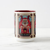 Retro  Krampus & de oude, donkere kerst Tweekleurige Koffiemok (Center)