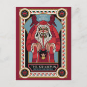 Retro  Krampus & de oude, donkere kerst Uitnodiging Briefkaart (Voorkant)